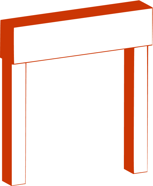 Line drawing of a Trade Show Entry Arch structure